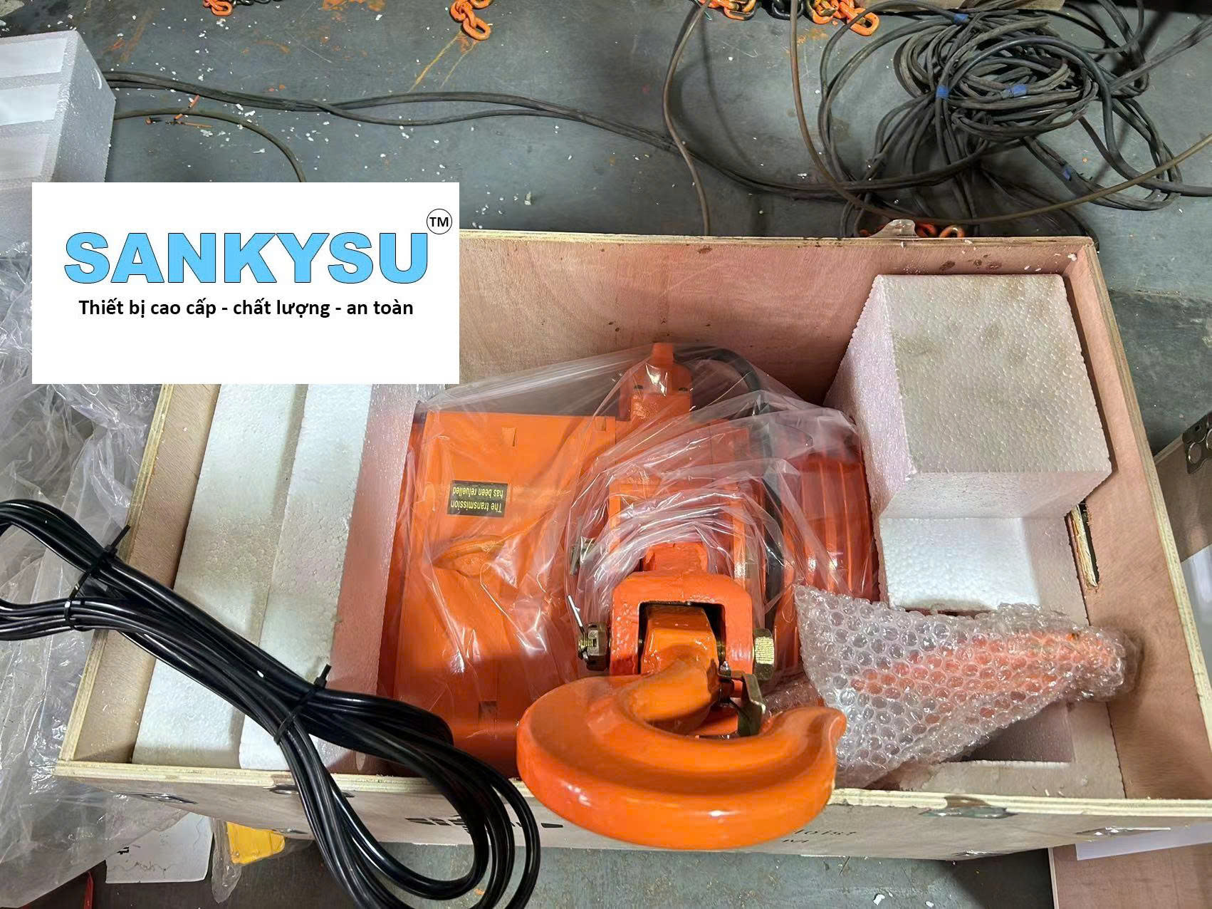Pa Lăng Xích Điện SANKYSU Cao Cấp Di Chuyển 5T